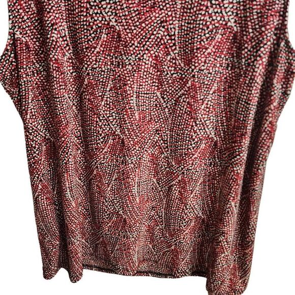 Kasper Dressy Red Printed Sleeveless Top Size 1x - Picture 7 of 8